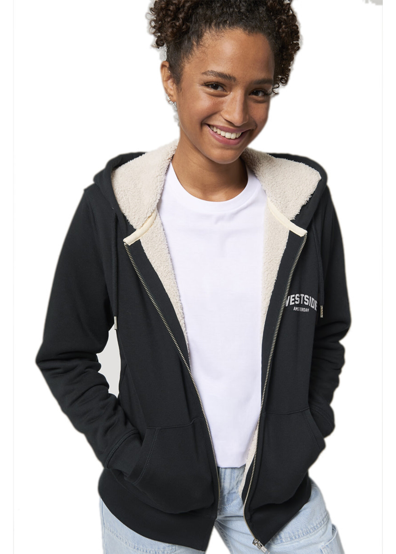 WESTSIDE AMSTERDAM LINED HOODIE ZIP - THRU - SHERPA