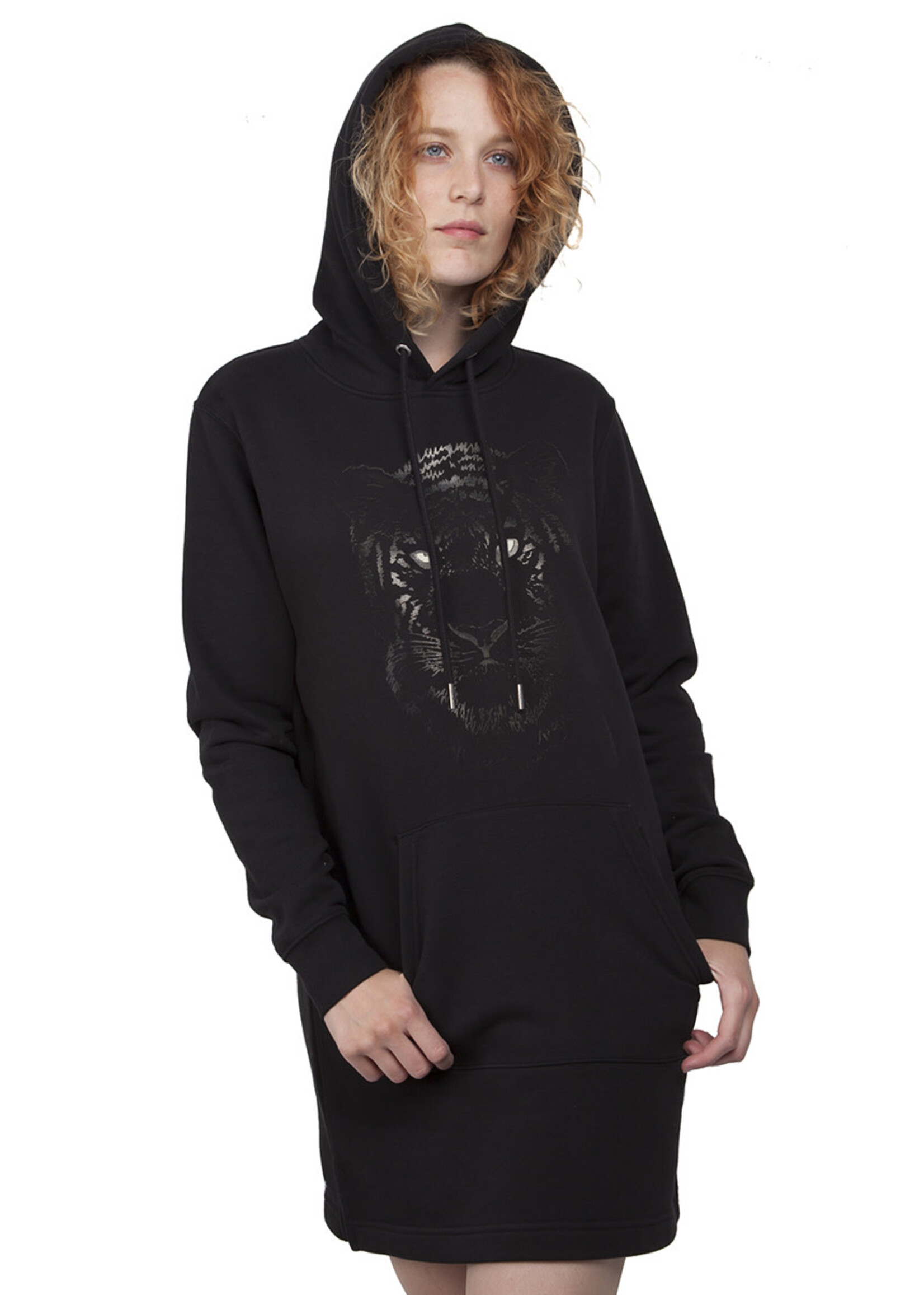 BLACK TIGER DRESS - HOODIE (V)