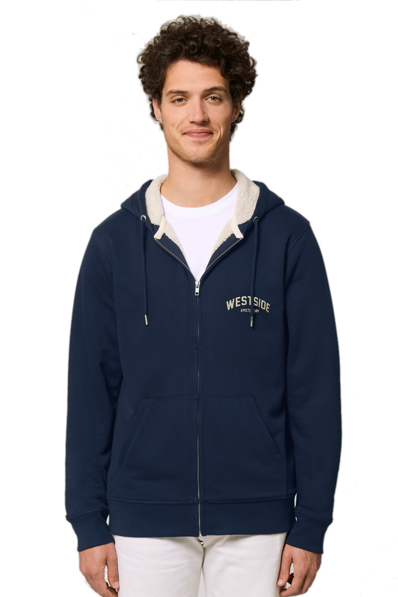 Westside Amsterdam Gevoerde Hoodie met rits - Sherpa