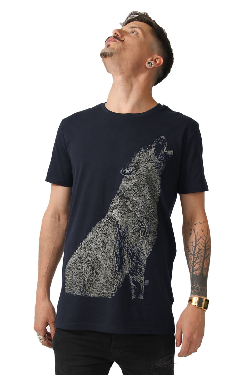 Howling Wolf T-shirt - Glow In The Dark