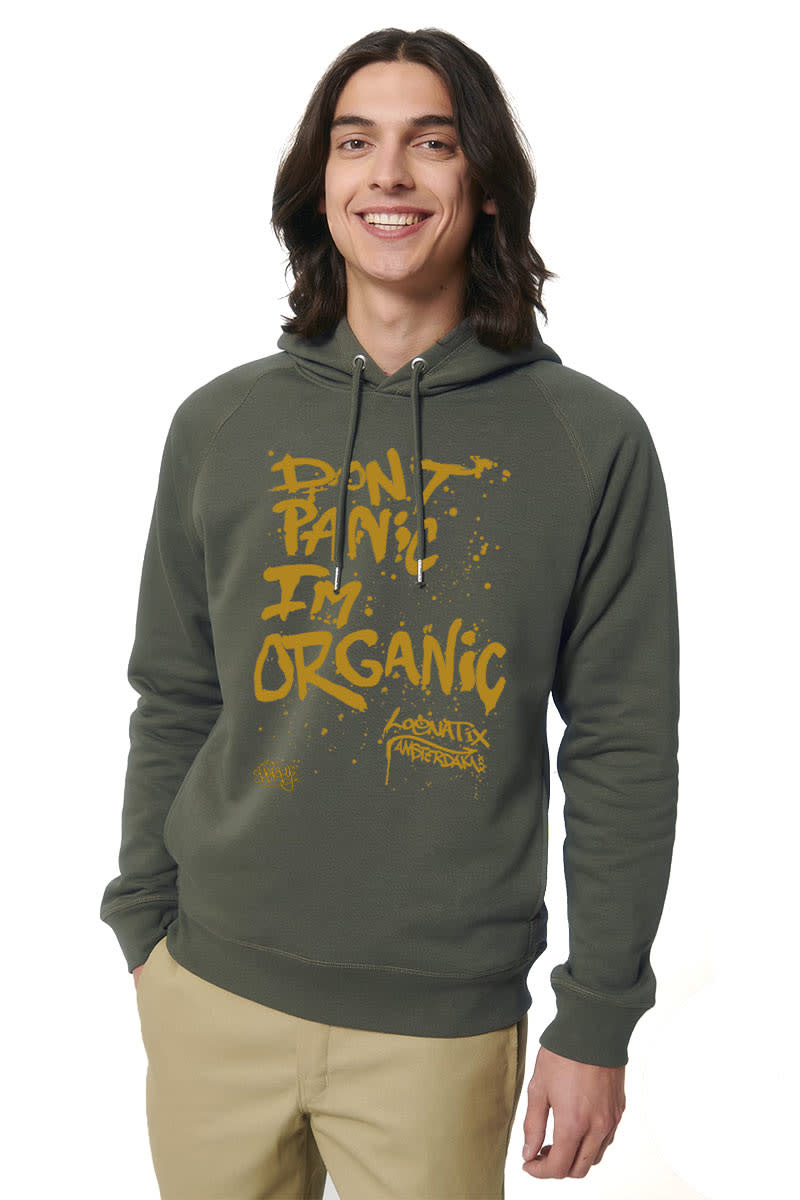 Don't Panic I'm Organic Hoodie - Khaki