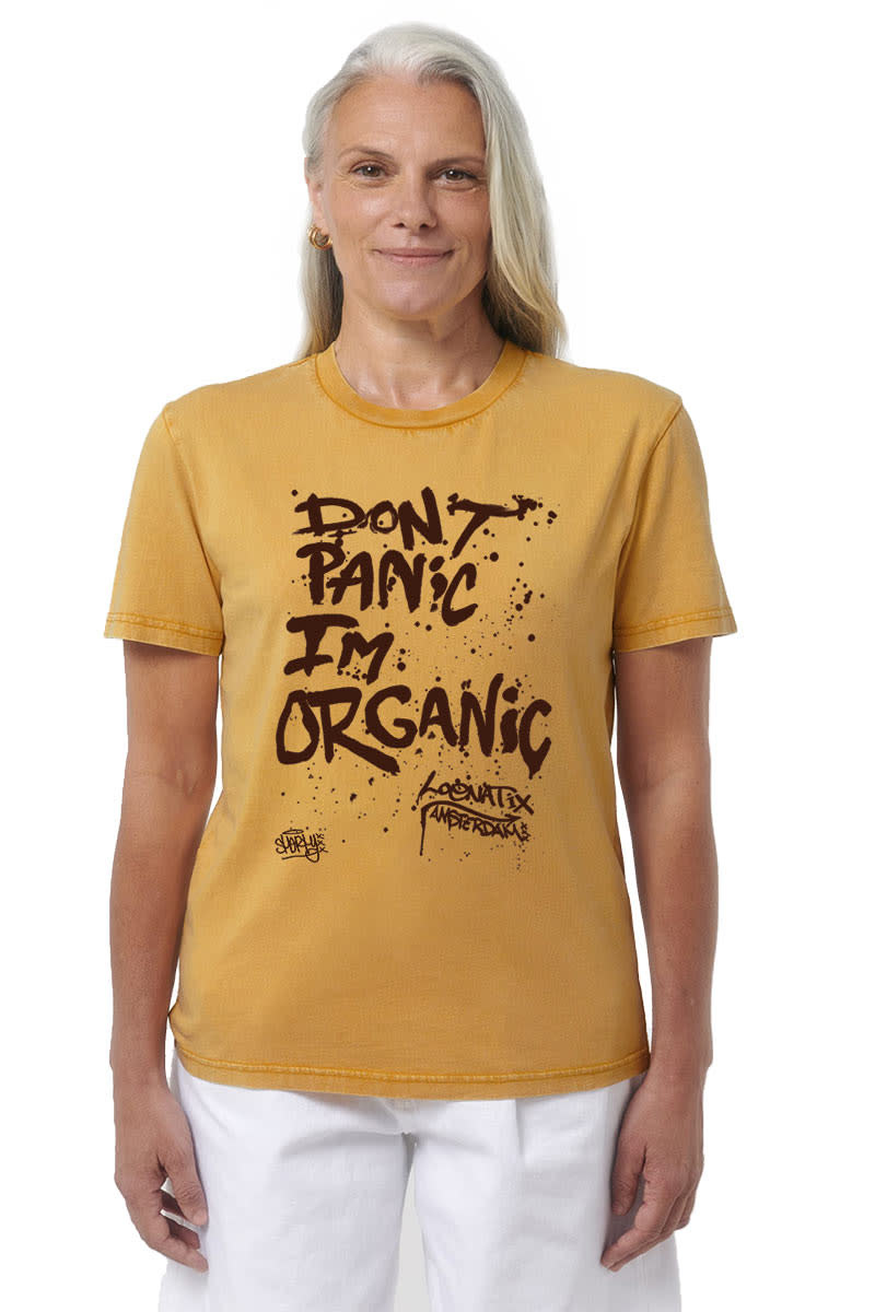 Don't Panic I'm Organic T-shirt - Vintage Blue