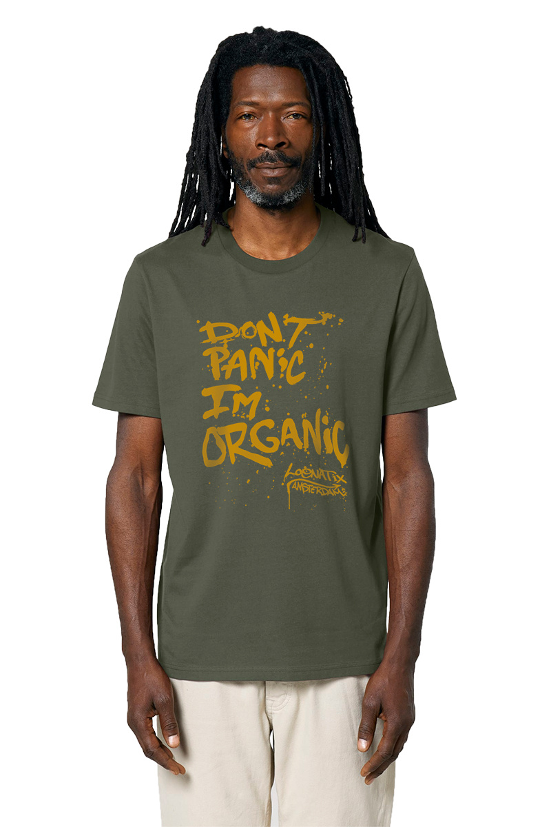 Don't Panic I'm Organic T-shirt - Khaki