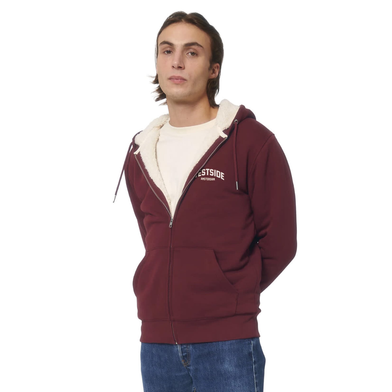 WESTSIDE AMSTERDAM LINED HOODIE ZIP - THRU - SHERPA