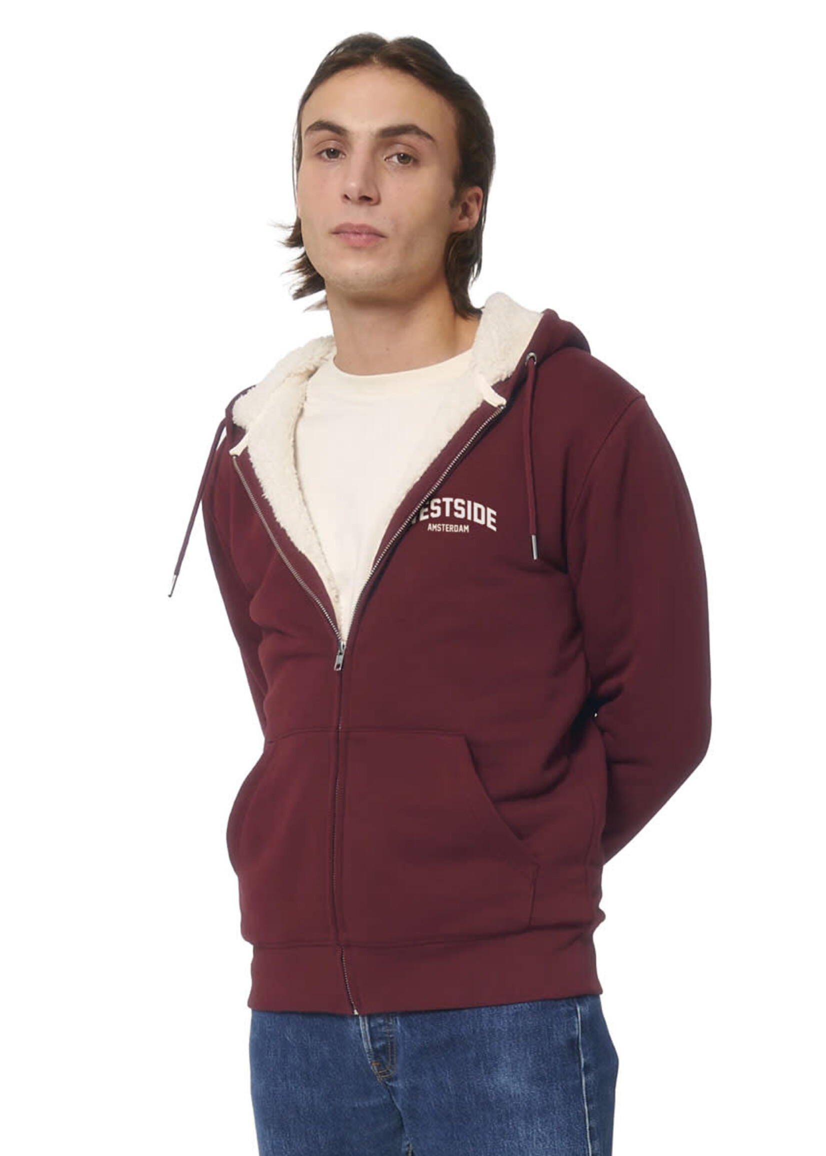 WESTSIDE AMSTERDAM LINED HOODIE ZIP - THRU - SHERPA