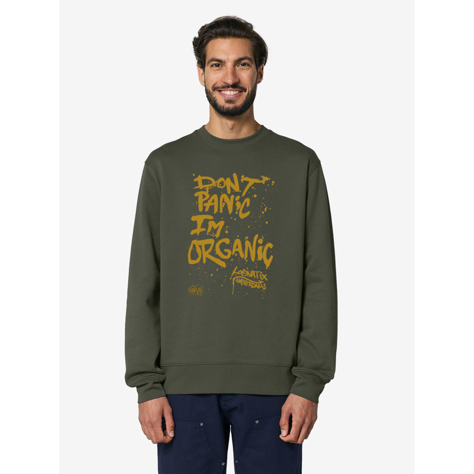 DONT PANIC I'M ORGANIC SWEATER - KHAKI