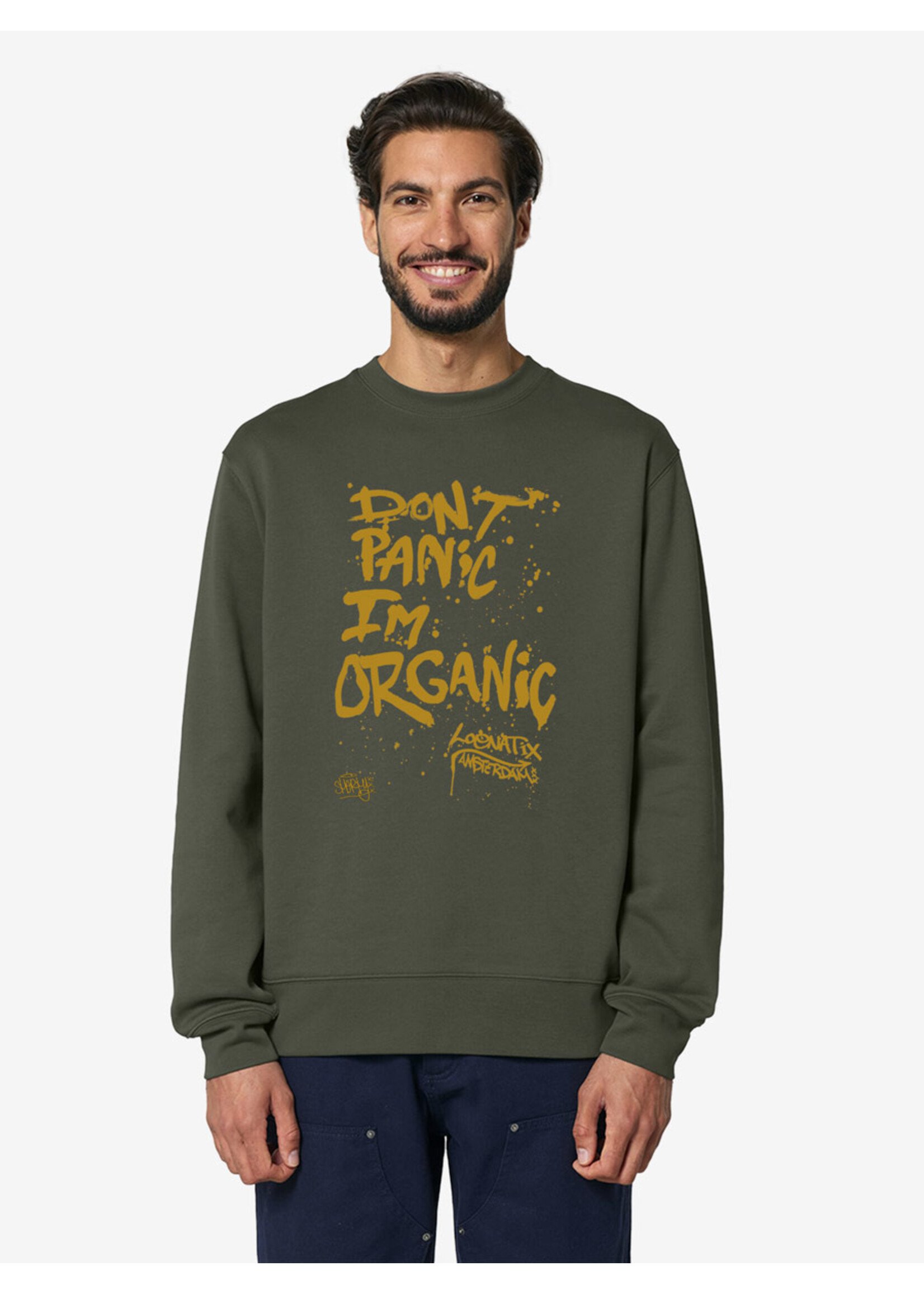 DONT PANIC I'M ORGANIC SWEATER - KHAKI