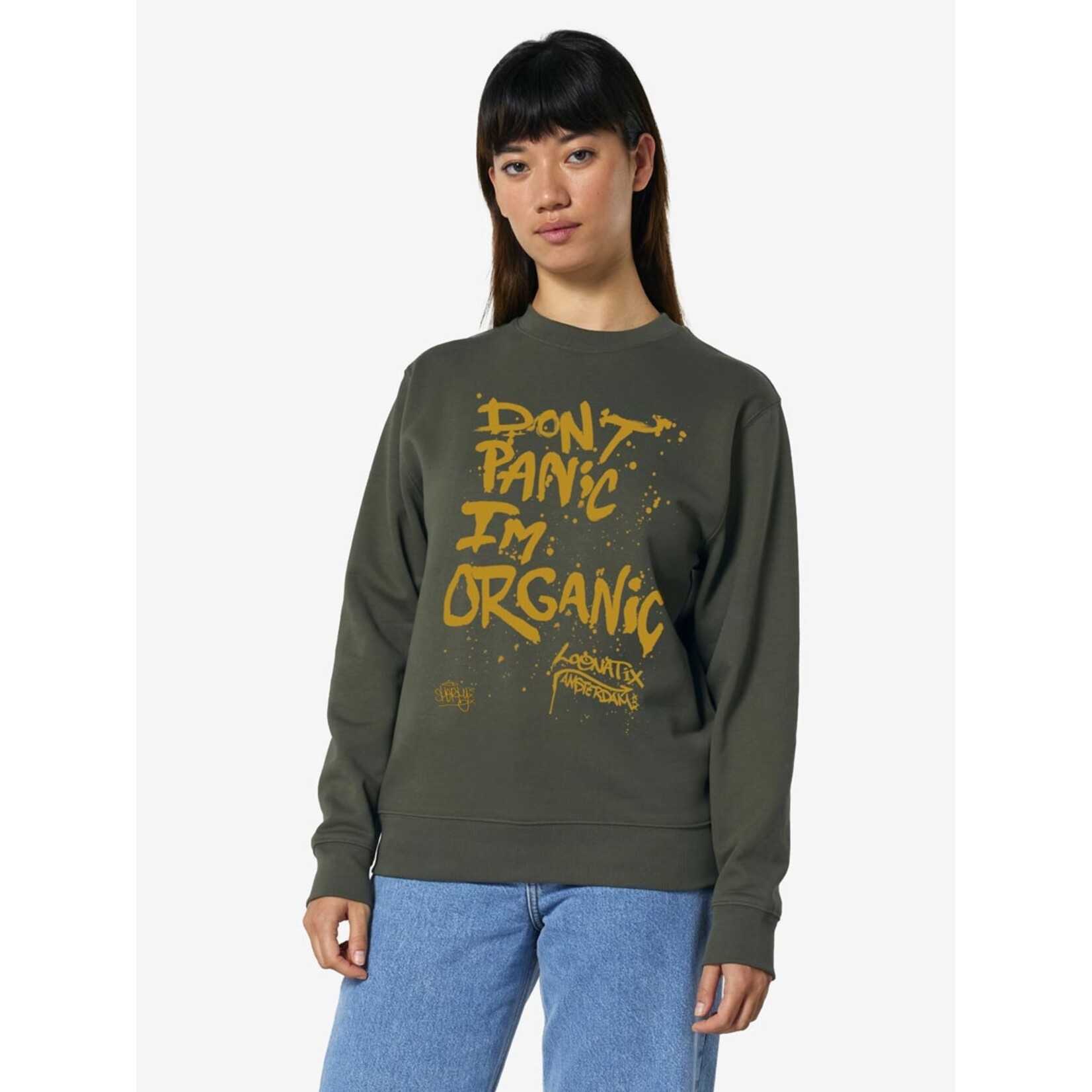 DONT PANIC I'M ORGANIC SWEATER - KHAKI