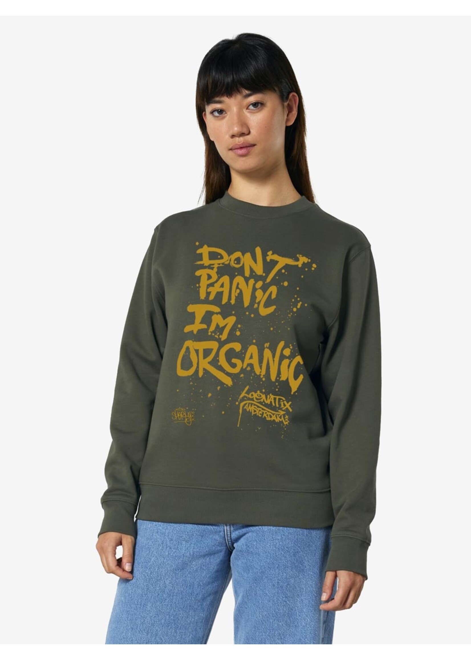 DONT PANIC I'M ORGANIC SWEATER - KHAKI