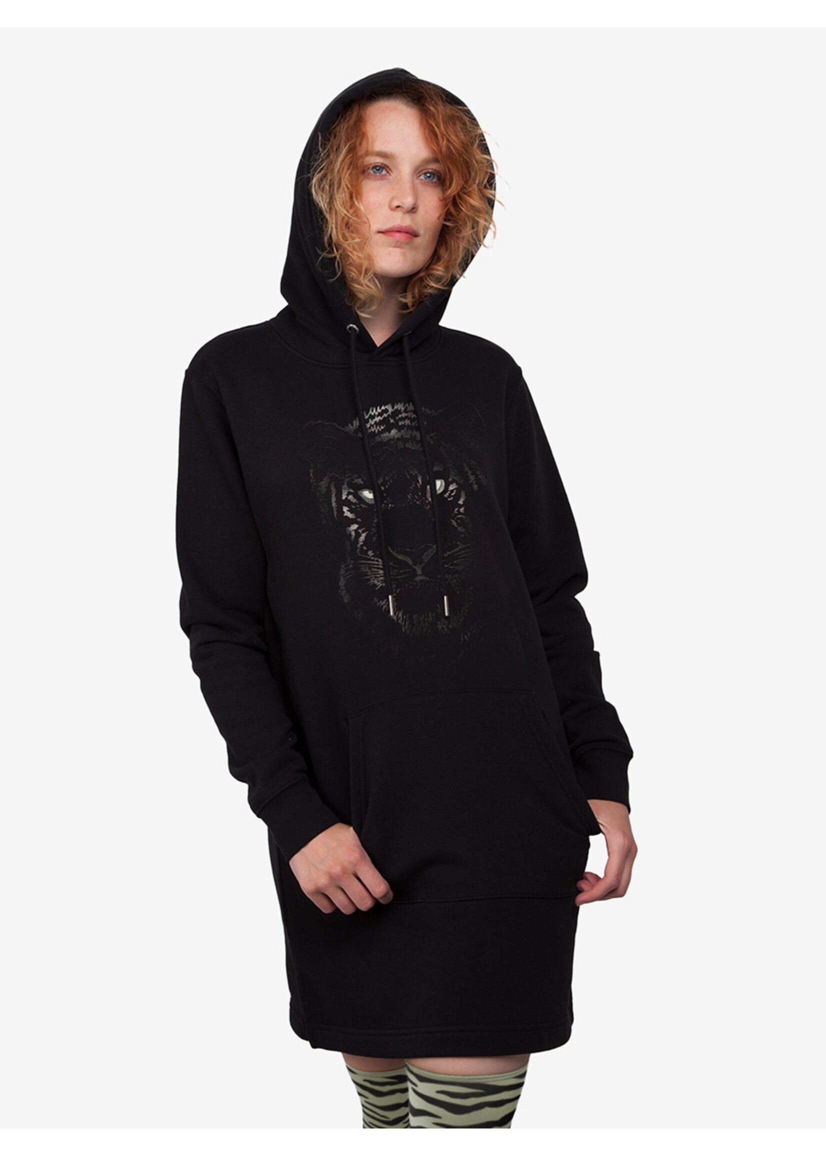 BLACK TIGER DRESS - HOODIE (V)