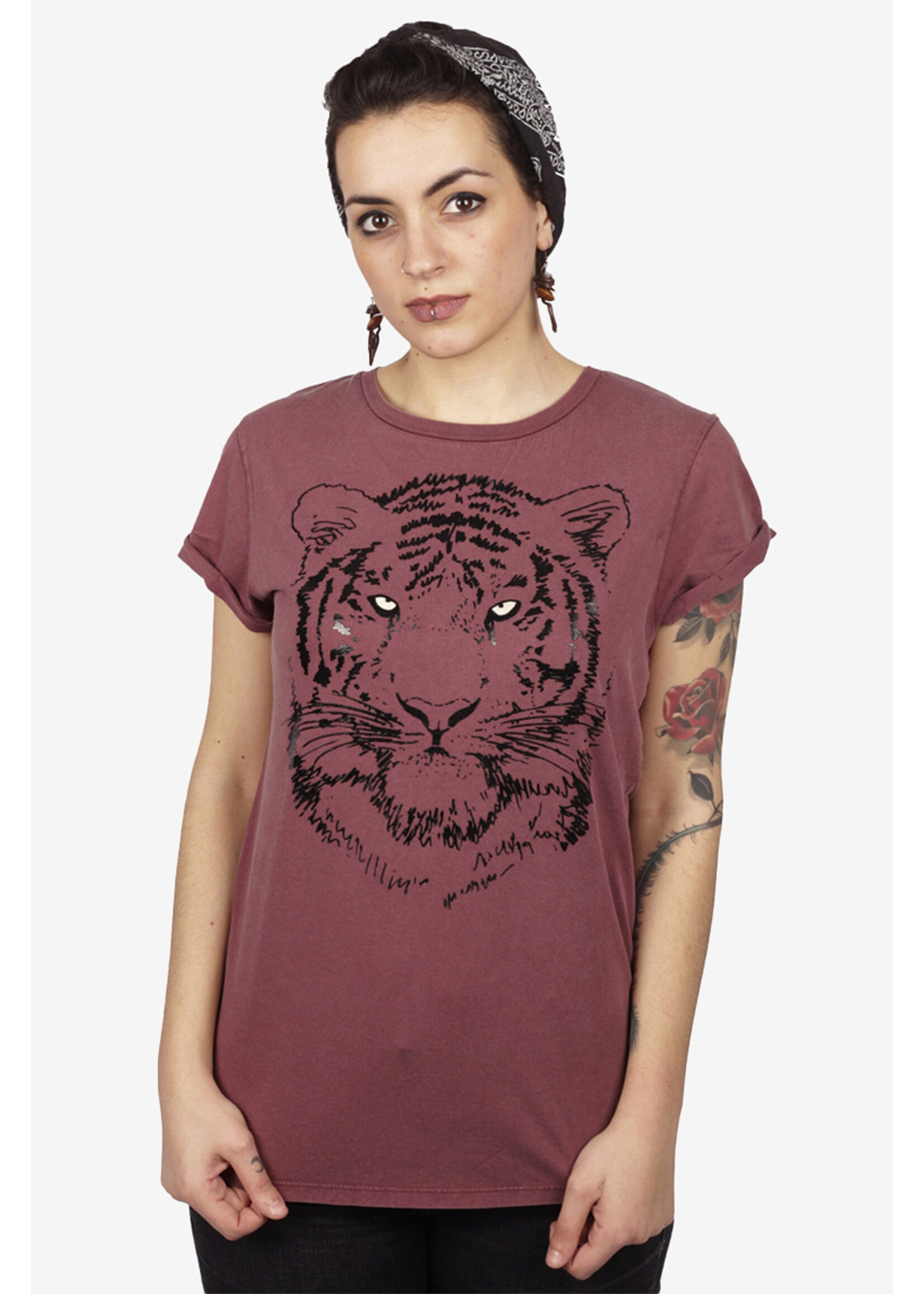 BLACK  TIJGER T-SHIRT - ROLL-UP (V)