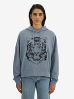 BLACK TIGER  CROP HOODIE -VINTAGE
