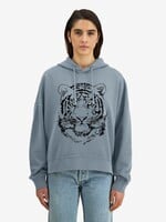 BLACK TIGER  CROP HOODIE -VINTAGE