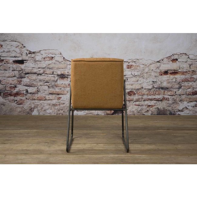 Tower Living Eetkamerstoel Santo met armleuning - cognac, grijs, antraciet en bruin