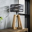 WoonStijl Tafellamp twist houten kruisframe / Slate grey