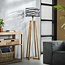 WoonStijl Vloerlamp twist houten kruisframe / Slate grey