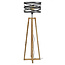 WoonStijl Vloerlamp twist houten kruisframe / Slate grey