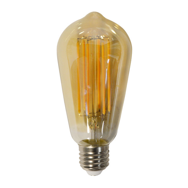 WoonStijl Lichtbron LED filament druppel - E27 6W 2100K 450lm dimbaar / Amberkleurig glas