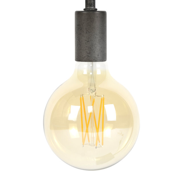 WoonStijl Lichtbron LED filament bol Ø12 5 - E27 6W 2100K 450lm dimbaar / Amberkleurig glas