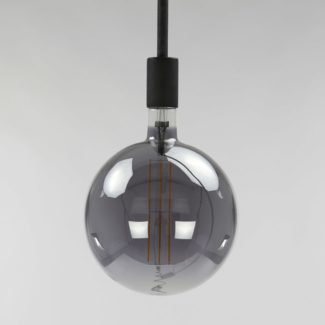 WoonStijl Lichtbron LED filament bol Ø20 0 - E27 8W dimbaar / Smoke grey glas