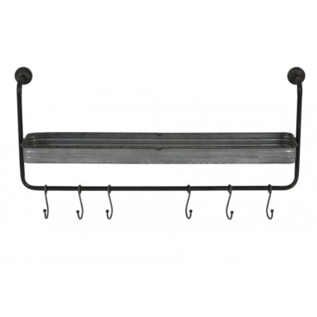 Light en Living Kapstok 6 haaks 79x16x32 cm GIBARA zink