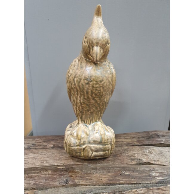 Light en Living Ornament Bird  12x11x28,5 cm shiny olive green