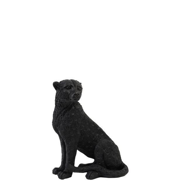 Light en Living Ornament CHEETAH velvet Bruin of zwart in 3 maten