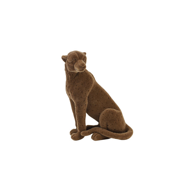 Light en Living Ornament CHEETAH velvet Bruin of zwart in 3 maten
