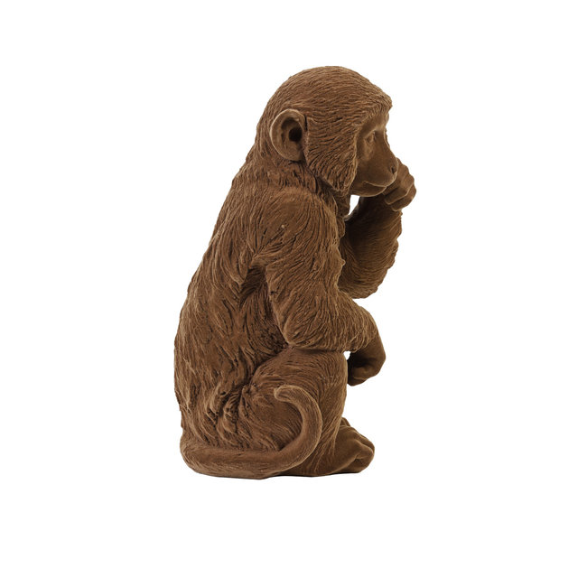 Light en Living Ornament Aap velvet Bruin