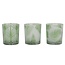 Light en Living Windlicht set van 3 FOLHAS Glas Groen