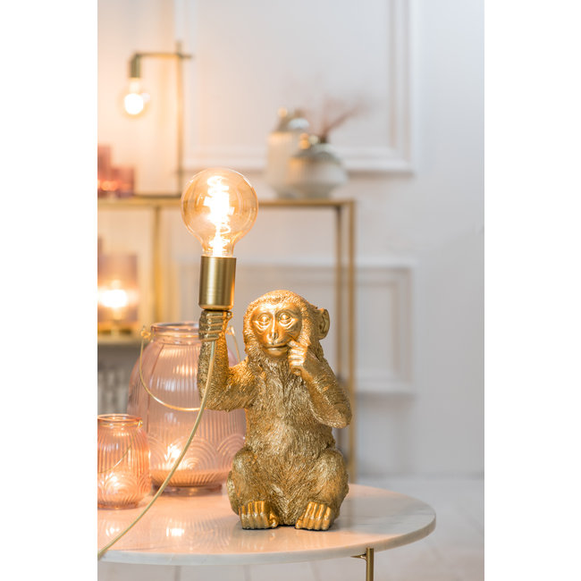 Light en Living Tafellamp aap goud