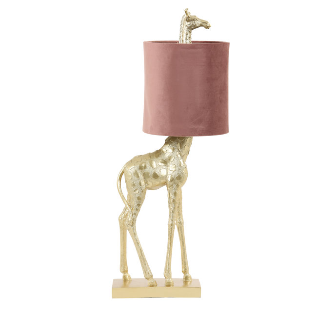 Light & Living Tafellamp 20x28x68 cm GIRAFFE goud+velvet oud roze