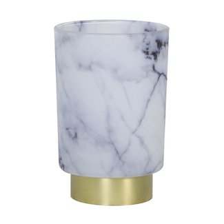 Light en Living Tafellamp LED Marmer Glas Wit – grijs klein