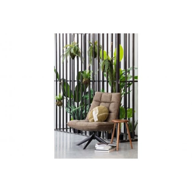 Woood Jouke draaifauteuil kunstleer - Groen en Cognac