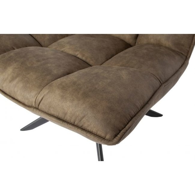 Woood Jouke draaifauteuil kunstleer - Groen en Cognac