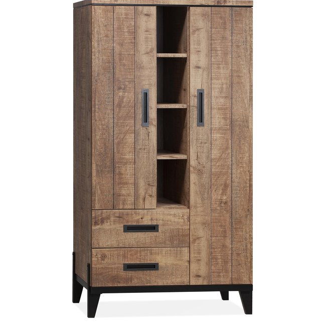 WoonMax Union barkast 2 dr/2 la/4 open lamulux mango