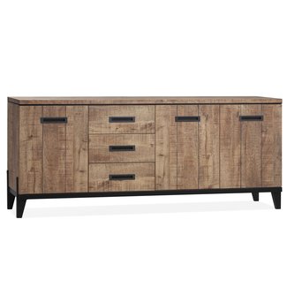 WoonMax Union dressoir 3 deurs en 3 laden lamulux mango