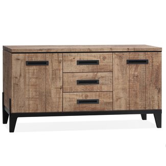 WoonMax Union dressoir 2 deurs en 3 laden lamulux mango