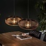 WoonStijl Hanglamp 2x Ø43 disk wire copper twist / Zwart nikkel