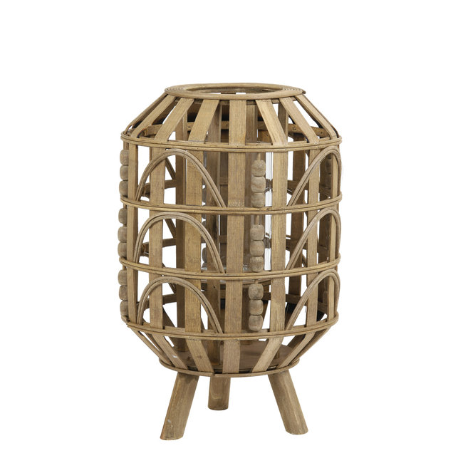Light en Living Lantaarn Ø25x39 cm HERBA hout donker bruin