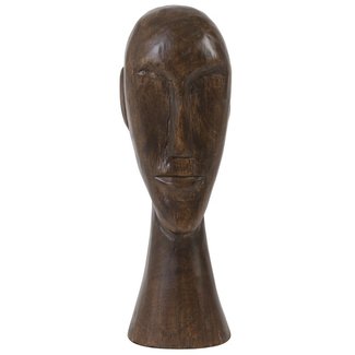 Light en Living Ornament 12x11x38 cm HEAD hout bruin