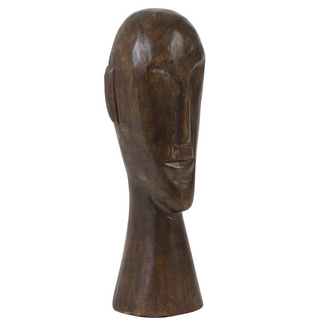 Light en Living Ornament 12x11x38 cm HEAD hout bruin
