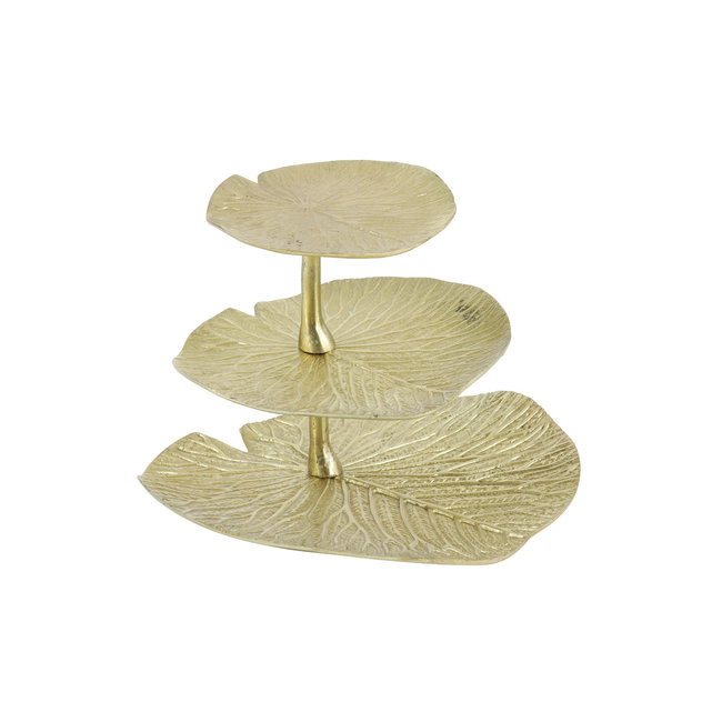 Light en Living Etagere LEAF goud - 3 laags