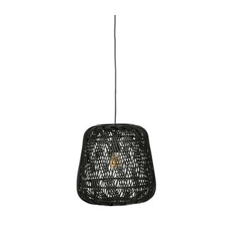 Woood Moza hanglamp bamboe zwart 36 cm