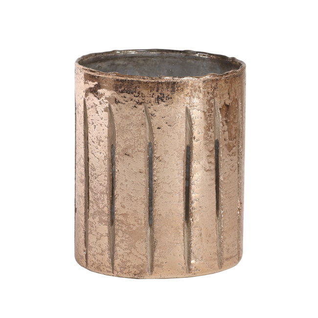 PTMD Theelicht Lisa Rose goud glas - Diverse afmetingen