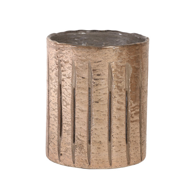 PTMD Theelicht Lisa Rose goud glas - Diverse afmetingen