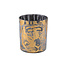 PTMD Theelicht Tigg Goud tijger patroon - 9.0 x 9.0 x 10.0 cm