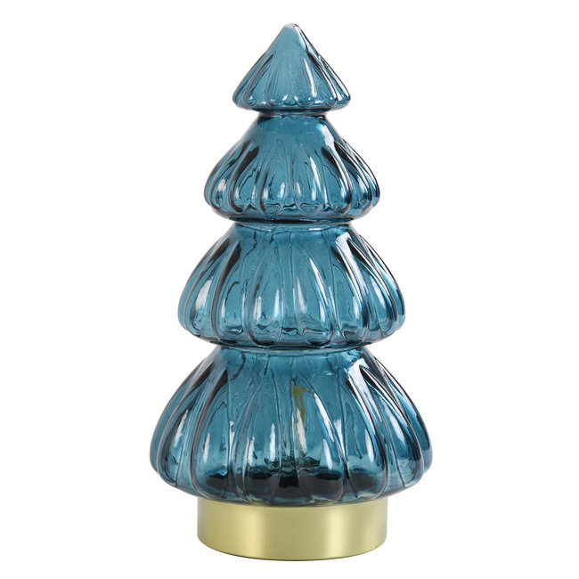 Light & Living Tafellamp LED Ø15x28 cm TREE glas marine blauw