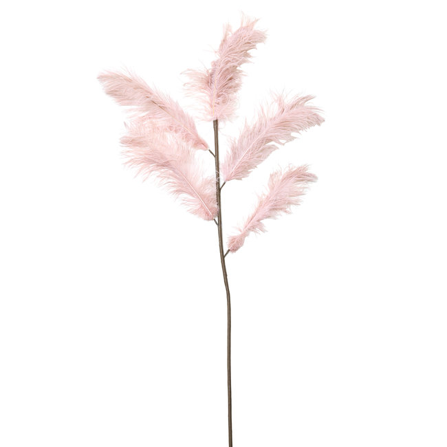 Kinderdag Grace Dageraad Ornament 5 veren 129 cm FEATHER licht oud roze - De Woon Winkel