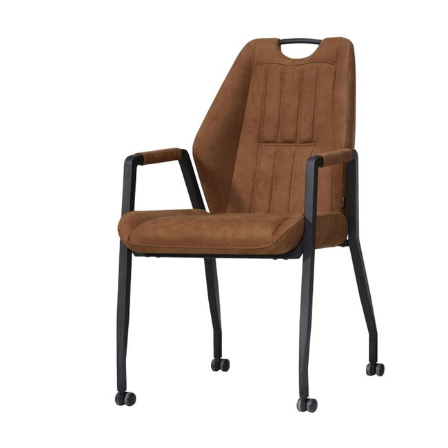 WoonMax Eettafelstoel Axa - cognac, antraciet, taupe en mosgroen